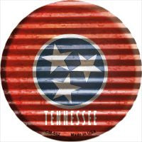 Tennessee Flag Corrugated Effect Novelty Metal Mini Circle Magnet CM-952