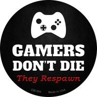 Round Controller Gamers Dont Die Novelty Circle Coaster Set of 4