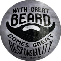 With Great Beard Novelty Circle Coaster Set of 4