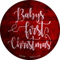 Babys First Christmas Novelty Metal Mini Circle Magnet
