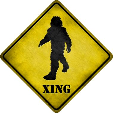Bigfoot Xing Novelty Metal Crossing Sign