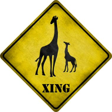 Giraffe Xing Novelty Metal Crossing Sign CX-019