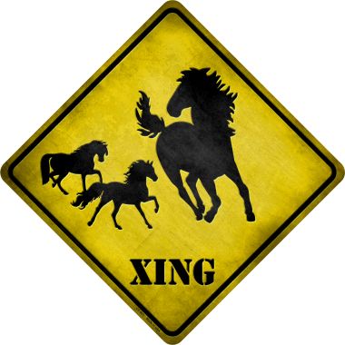 Horse Xing Novelty Metal Crossing Sign CX-021