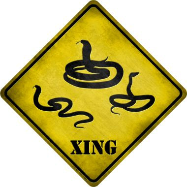 Snakes Xing Novelty Metal Crossing Sign CX-022
