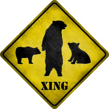 Bears Xing Novelty Metal Crossing Sign