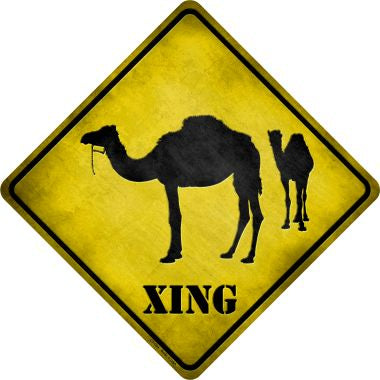 Camel Xing Novelty Metal Crossing Sign