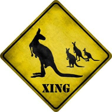 Kangaroo Xing Novelty Metal Crossing Sign CX-026