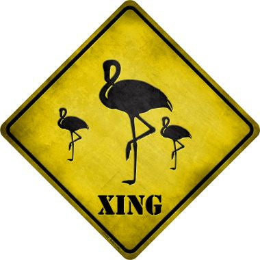 Flamingos Xing Novelty Metal Crossing Sign CX-034