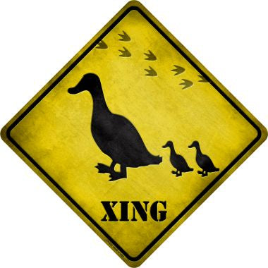 Ducks Xing Novelty Metal Crossing Sign CX-035