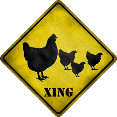 Chicken Xing Novelty Metal Crossing Sign