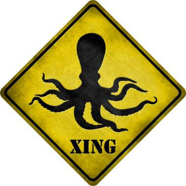 Octopus Xing Novelty Metal Crossing Sign CX-043