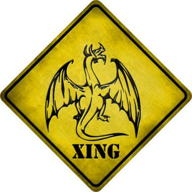 Dragon Xing Novelty Metal Crossing Sign