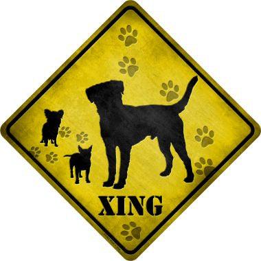 Dogs Xing Novelty Metal Crossing Sign