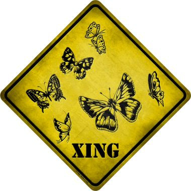 Butterflies Xing Novelty Metal Crossing Sign