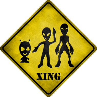 Aliens Xing Novelty Metal Crossing Sign