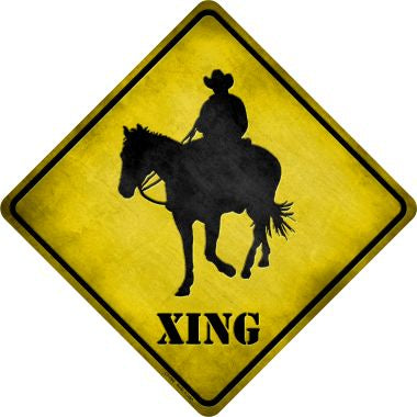 Cowboy Xing Novelty Metal Crossing Sign