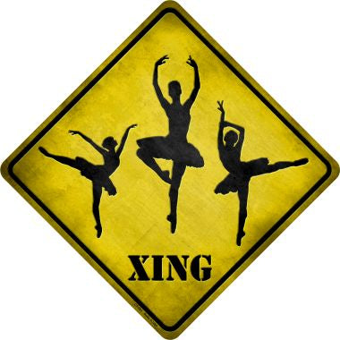 Ballerina Xing Novelty Metal Crossing Sign