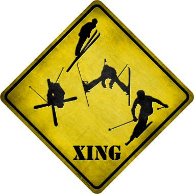 Skier Xing Novelty Metal Crossing Sign CX-084