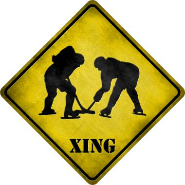 Hockey Xing Novelty Metal Crossing Sign CX-086
