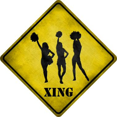 Cheerleaders Xing Novelty Metal Crossing Sign CX-087