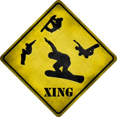 Snow Boarder Xing Novelty Metal Crossing Sign CX-094