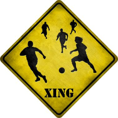 Soccer Xing Novelty Metal Crossing Sign CX-103