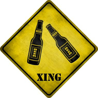 Beer Xing Novelty Metal Crossing Sign