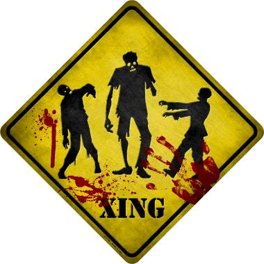 Zombies Xing Novelty Metal Crossing Sign