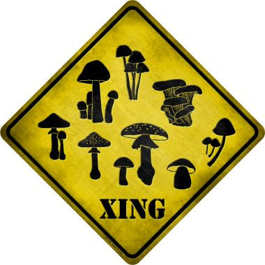 Mushrooms Xing Novelty Metal Crossing Sign CX-132