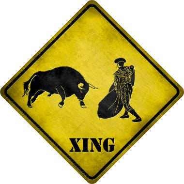 Bullfight Xing Novelty Metal Crossing Sign CX-136