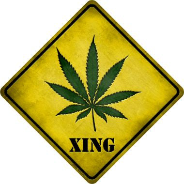 Cannabis Xing Novelty Metal Crossing Sign CX-139