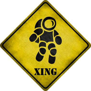 Astronaut Xing Novelty Metal Crossing Sign