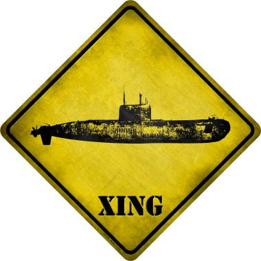Submarine Xing Novelty Metal Crossing Sign CX-151