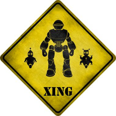Robots Xing Novelty Metal Crossing Sign CX-153