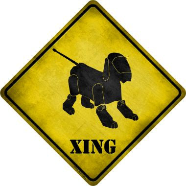 Robot Dog Xing Novelty Metal Crossing Sign CX-156