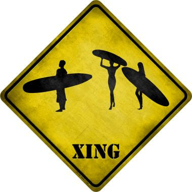 Surfers Xing Novelty Metal Crossing Sign CX-158