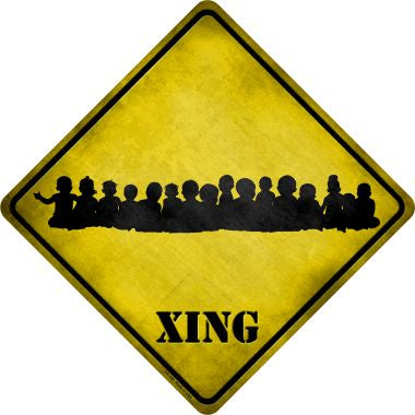 Toddler Crowd Xing Novelty Metal Crossing Sign CX-159