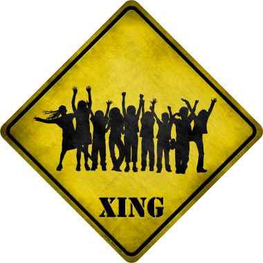 Teen Crowd Xing Novelty Metal Crossing Sign CX-161