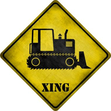 Crawler Tractor Xing Novelty Metal Crossing Sign