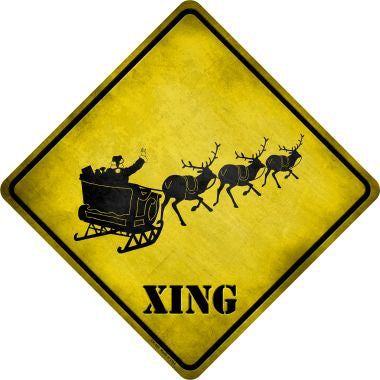 Santa Xing Novelty Metal Crossing Sign