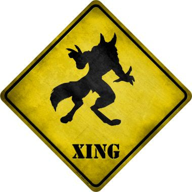 Werewolf Xing Novelty Metal Crossing Sign CX-173