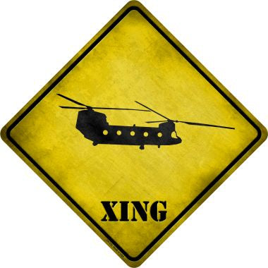 Transport Helicopter Xing Novelty Metal Crossing Sign CX-176
