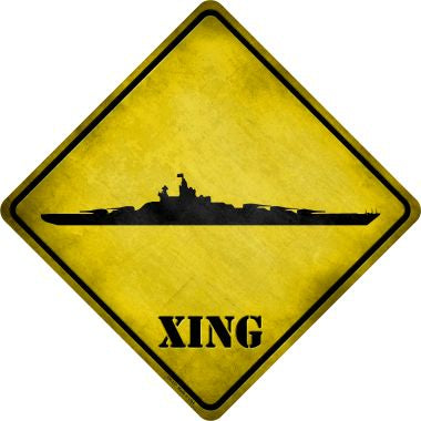 Battleship Xing Novelty Metal Crossing Sign CX-177