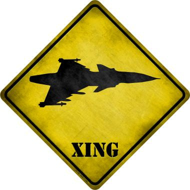 Jet Fighter Xing Novelty Metal Crossing Sign CX-182