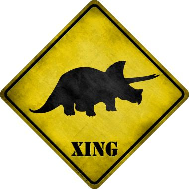 Triceratops Xing Novelty Metal Crossing Sign CX-183