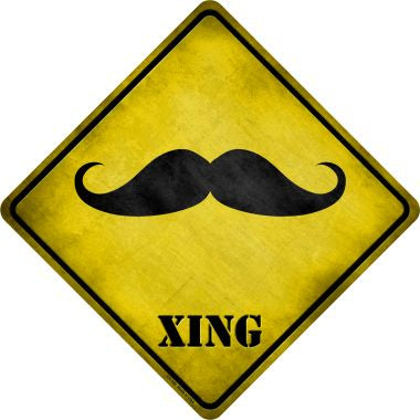 Classic Moustache Xing Novelty Metal Crossing Sign CX-188