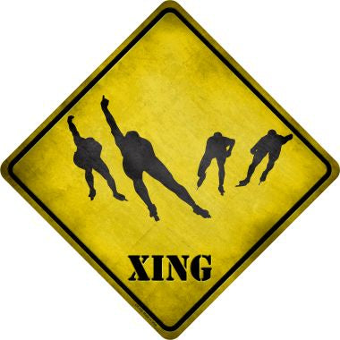 Speed Skating Group Xing Novelty Metal Crossing Sign CX-192