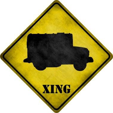 Military Truck Xing Novelty Metal Crossing Sign CX-207