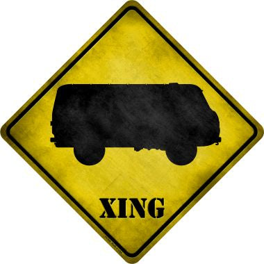 VW Bus Xing Novelty Metal Crossing Sign CX-209