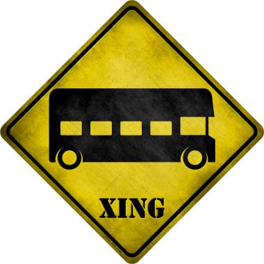 Double-Decker Bus Xing Novelty Metal Crossing Sign